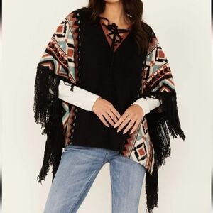 Idyllwind Alma Southwestern Poncho Boho Sweater